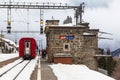 Bernina Express Stopped at Alp Grum