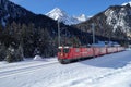 Bernina Express through the Swiss Alps Royalty Free Stock Photo