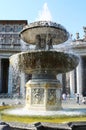 Bernini fountain and papal window, St. Peters Square