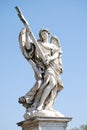 Bernini marble statue of angel with cross from the Sant Angelo Bridge in Rome Royalty Free Stock Photo