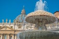 Bernini`s Fountain and the Basilica of St. Peter in the Vatican