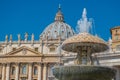 Bernini`s Fountain and the Basilica of St. Peter in the Vatican