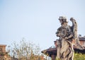 Bernini's marble statue of angel with cross from the Sant' Angelo Bridge in Rome Royalty Free Stock Photo