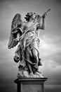 Bernini`s marble statue of angel from the Sant`Angelo Bridge in Rome, Italy Royalty Free Stock Photo