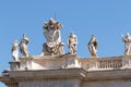 Bernini`s sculptures on top of the colonnade Royalty Free Stock Photo