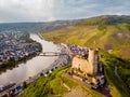 Bernkastel Burgruine Landshut Mosel river Germany, old castle looking out over the river Mosel Royalty Free Stock Photo