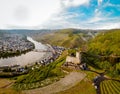 Bernkastel Burgruine Landshut Mosel river Germany, old castle looking out over the river Mosel Royalty Free Stock Photo