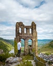 Bernkastel Burgruine Landshut Mosel river Germany, old castle looking out over the river Mosel Royalty Free Stock Photo