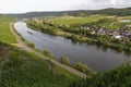 Bernkastel Kues and vineyards aerial panoramic view. Bernkastel-Kues is a well known winegrowing centre on the Moselle river, Royalty Free Stock Photo