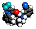 Berotralstat hereditary angioedema drug molecule. 3D rendering.