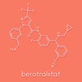 Berotralstat hereditary angioedema drug molecule. Skeletal formula