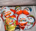 Beroun- Czech- 6 December 2023: Kinder Christmas sweets under the pillow