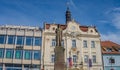 Beroun- Czech- 2 October 2023: baroque town hall and gothic Prague tower,