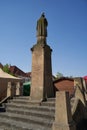 Beroun, Czech Republic - May 8, 2022 - Jan Hus Square on a sunny spring morning