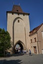 Beroun, Czech Republic - May 8, 2022 - Jan Hus Square on a sunny spring morning