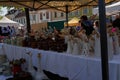 Beroun, Czech Republic - May 8, 2022 - sales stands with ceramics at the famous annual pottery market in Beroun