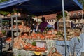 Beroun, Czech Republic - May 8, 2022 - sales stands with ceramics at the famous annual pottery market in Beroun