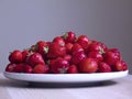 Healthy strawberr gray background. Royalty Free Stock Photo