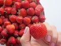 Healthy strawberr on white background. Royalty Free Stock Photo