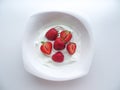 Healthy strawberr on white background. Royalty Free Stock Photo