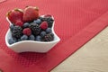 Berries in a bowl on the table