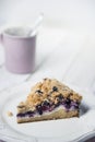 Berries cheesecake coffee cake on wooden table