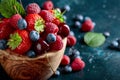 Berries closeup colorful assorted mix Royalty Free Stock Photo