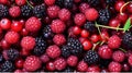 The berries are colorful and varied. Monochromatic background with fruits Royalty Free Stock Photo