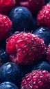 berries with dewdrops macro natural light. Royalty Free Stock Photo