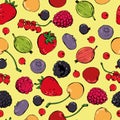 Berries doodles seamless pattern Royalty Free Stock Photo