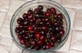 Berries. Fresh appetizing delicious healthy fragrant varietal cherry. Healthy eating