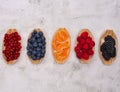 Fruits and berries on the table Royalty Free Stock Photo