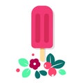 Berries Ice cream vector illustration Royalty Free Stock Photo