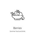 berries icon vector from summer food and drink collection. Thin line berries outline icon vector illustration. Linear symbol for Royalty Free Stock Photo