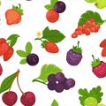 Berries organic food seamless pattern farm product