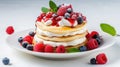 berries pancakes white background Royalty Free Stock Photo