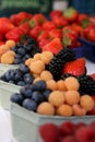 Berries in paper baskets