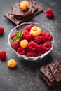 Berries red and yellow raspberries Royalty Free Stock Photo