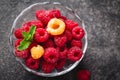Berries red and yellow raspberries Royalty Free Stock Photo