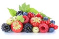 Berries strawberries blueberries red currant berry fruits leaves