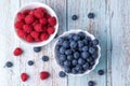 Berries, summer fruits on a wooden table. Healthy lifestyle concept. Selective focus