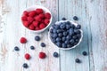 Berries, summer fruits on a wooden table. Healthy lifestyle concept. Selective focus