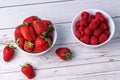 Berries, summer fruits on a wooden table. Healthy lifestyle concept. Selective focus Royalty Free Stock Photo