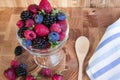 Berries in a transparent glass bowl Royalty Free Stock Photo