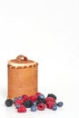 Berries variation and birch bark basket