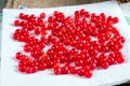 Berries of a viburnum on a napkin Royalty Free Stock Photo