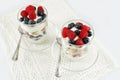 Berries, yogurt and cookies parfaits Royalty Free Stock Photo