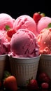 Berry bliss delightful assortment of strawberry ice cream scoops promises sweet satisfaction