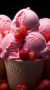 Berry bliss delightful assortment of strawberry ice cream scoops promises sweet satisfaction