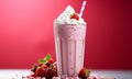 Berry bliss Shake up summer with a cold pink strawberry milkshake